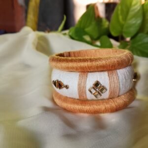 Elegant Golden Thread Handmade Bangle – 3 Piece