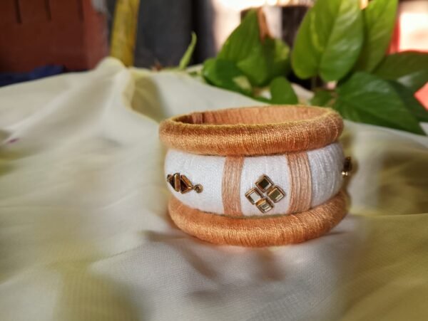 Elegant Golden Thread Handmade Bangle – 3 Piece