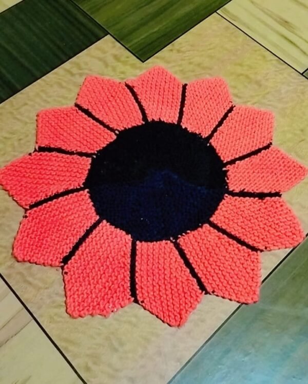 Handmade Sunflower Knitted Mat